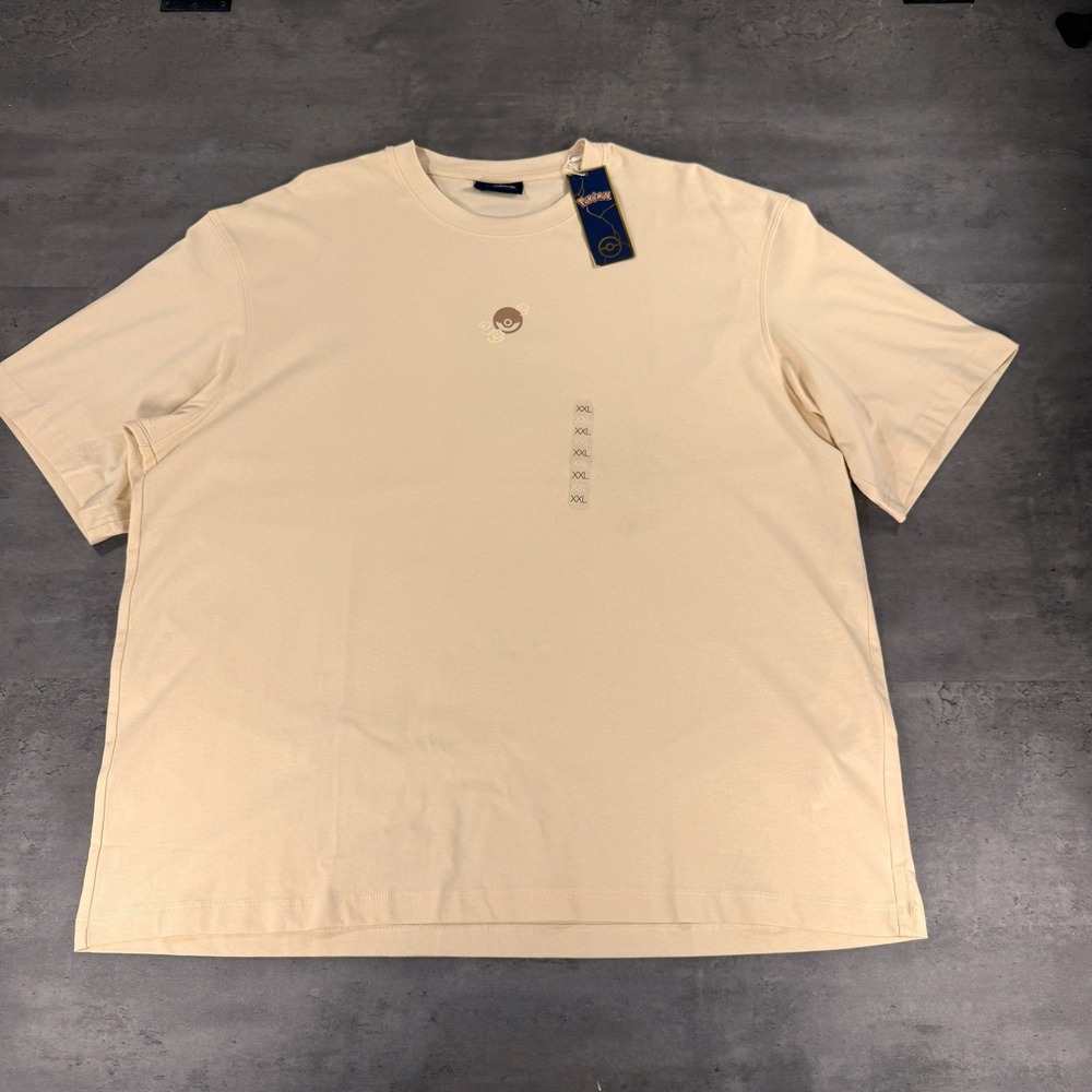Pokemon Celio T-Shirt Mens XXL Ho-Oh Lugia Graphic Beige Anime Nintendo NEW